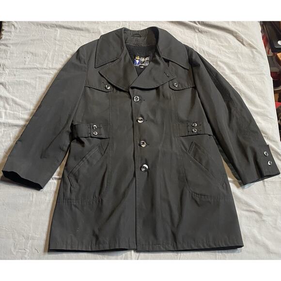 Vintage 1970s Grais Men's All Weather Coat, Brown, Zip-Out Faux Fur Liner, Black - Picture 1 of 6